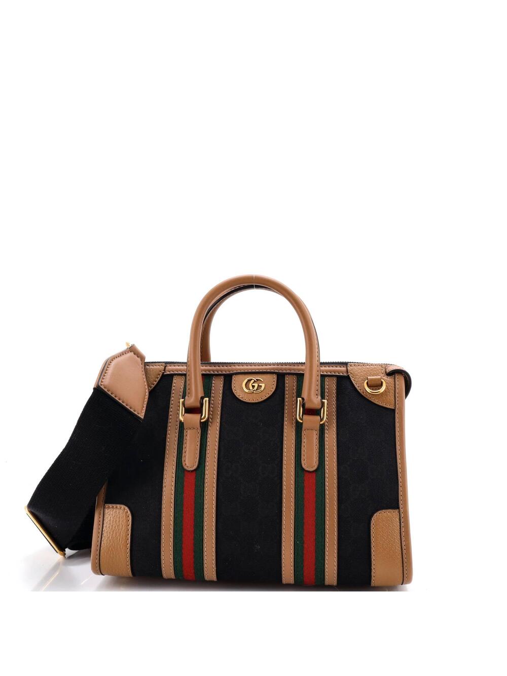 Gucci Bauletto Top Handle Bag Gg Canvas #366669G12B